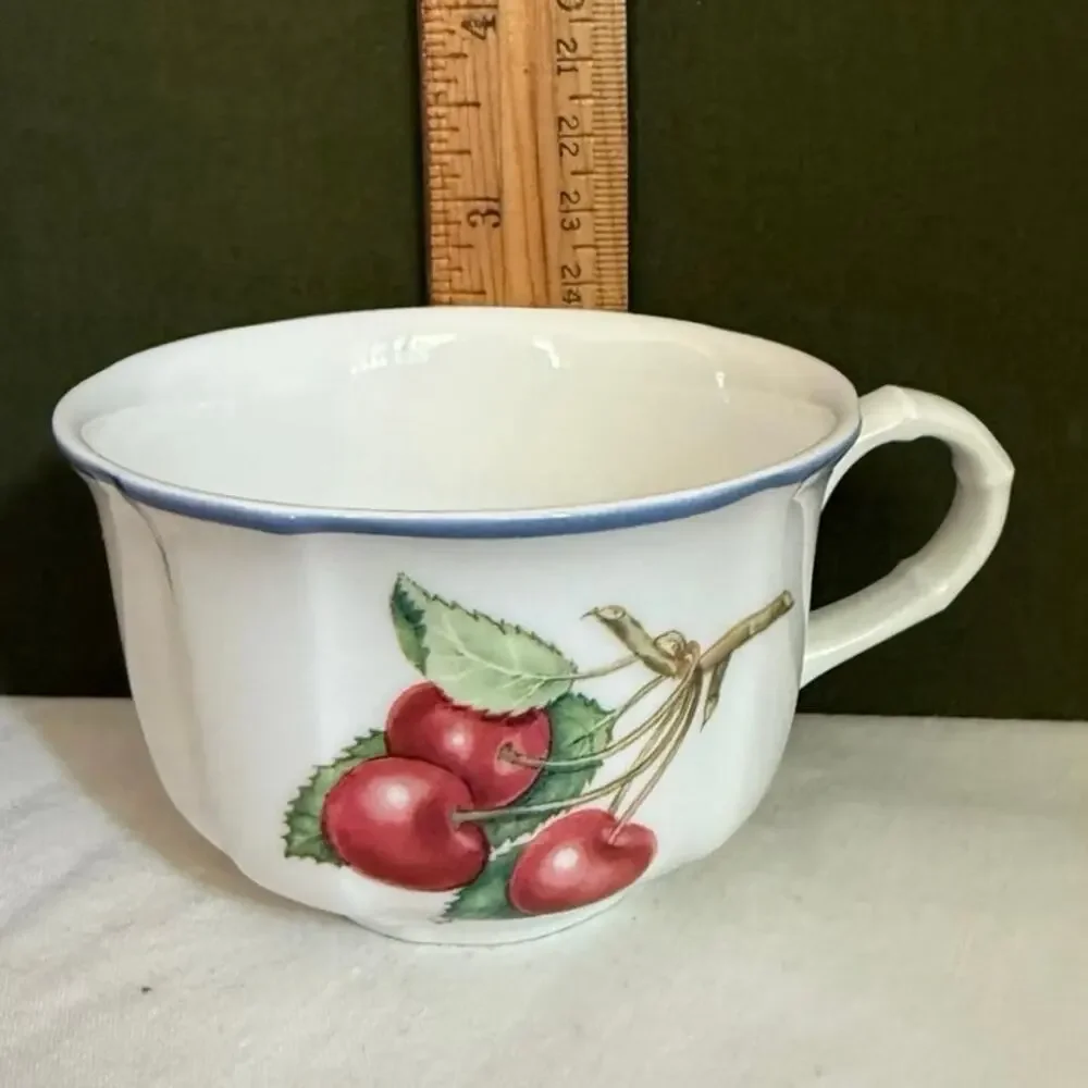 Villeroy & Boch Cottage Cup & Saucer • Cherry Motif • Germany